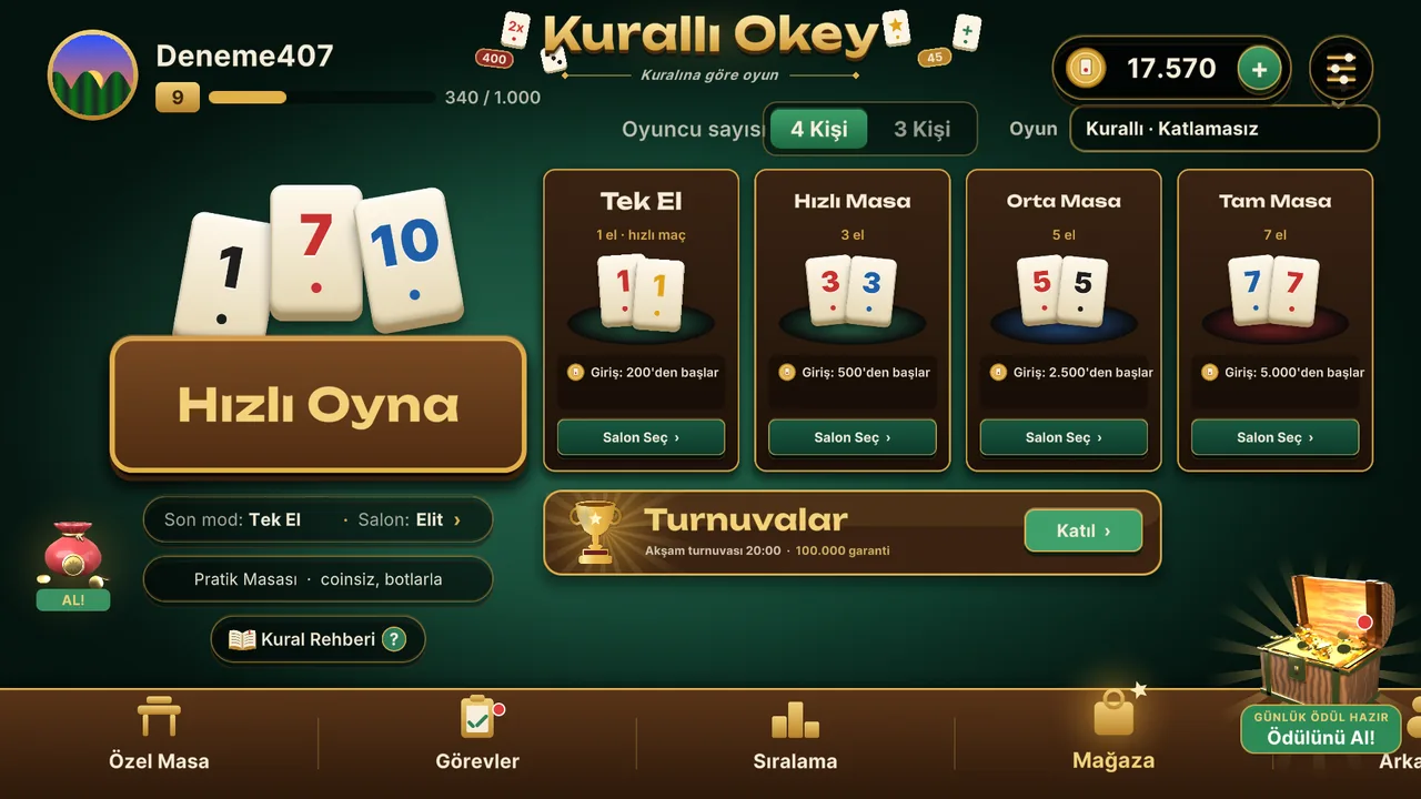 Main menu